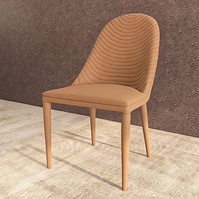 Seville Dining Chair Upholstered in Leather with Iron Legs Set of 4