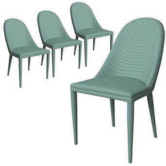 Seville Dining Chair Upholstered in Leather with Iron Legs Set of 4