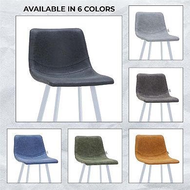 Leather 41" Counter Height Bar Stool with Stainless Steel Legs and Footrest