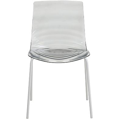 Dining Chair in ABS Plastic Side Chair with Stainless Steel Kitchen Room Chair