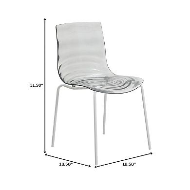 Dining Chair in ABS Plastic Side Chair with Stainless Steel Kitchen Room Chair