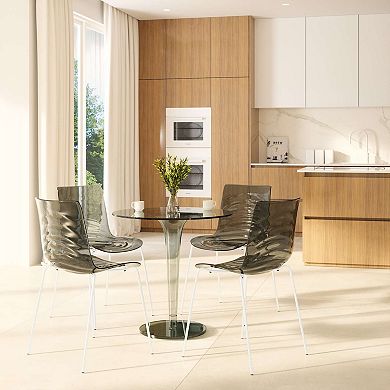 Dining Chair in ABS Plastic Side Chair with Stainless Steel Kitchen Room Chair