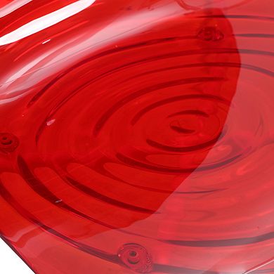 Ergonomic Dining Chair Ripple Design in White Base Seat Set of 4