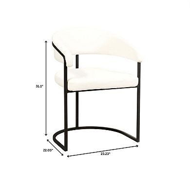 LeisureMod Aero Upholstered Dining Chair with Brushed Stainless Steel Legs, Set of 2
