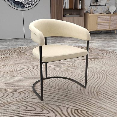 LeisureMod Aero Upholstered Dining Chair with Brushed Stainless Steel Legs, Set of 2