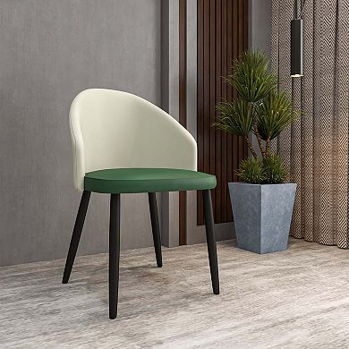 Upholstered Dining Chair in Leather/Fabric/Boucle with Wood Legs Set of 4 Paradiso Collection
