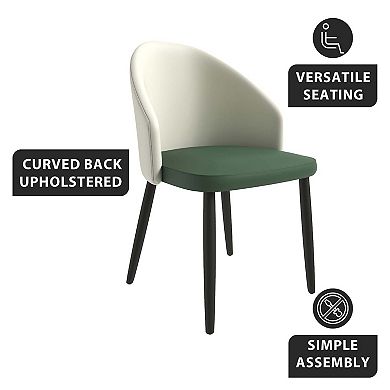 Upholstered Dining Chair in Leather/Fabric/Boucle with Wood Legs Set of 4 Paradiso Collection