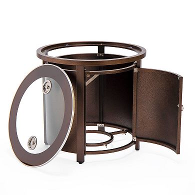 Leisuremod Walbrooke Brown Patio Round Tank Holder