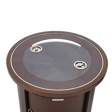 Leisuremod Walbrooke Brown Patio Round Tank Holder