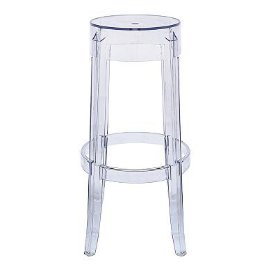 LeisureMod Averill Modern Plastic BarStool with Sturdy Seat and Leg Set of 2