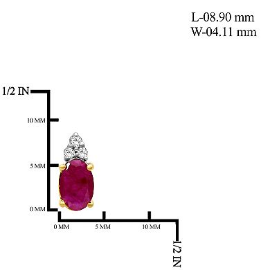 Jewelexcess 10k Gold Gemstone & Diamond Accent Stud Earrings