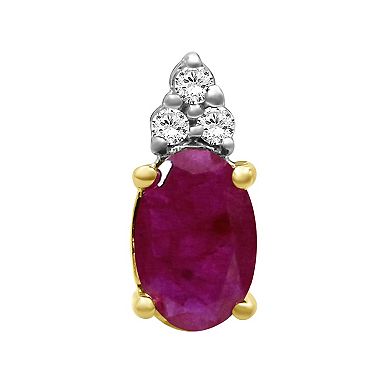 Jewelexcess 10k Gold Gemstone & Diamond Accent Stud Earrings