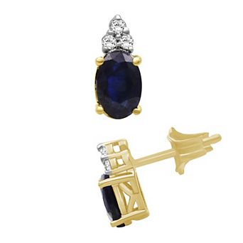 Jewelexcess 10k Gold Gemstone & Diamond Accent Stud Earrings