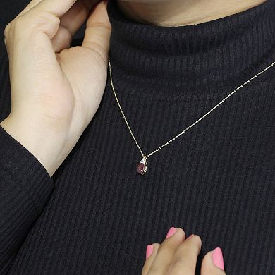 Jewelexcess 10k Gold Gemstone & Diamond Accent Pendant Necklace