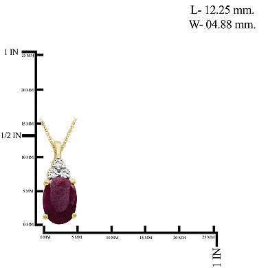 Jewelexcess 10k Gold Gemstone & Diamond Accent Pendant Necklace