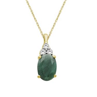 Jewelexcess 10k Gold Gemstone & Diamond Accent Pendant Necklace