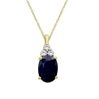 Jewelexcess 10k Gold Gemstone & Diamond Accent Pendant Necklace