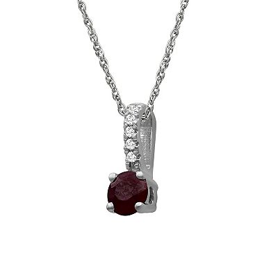 Jewelexcess 10k Gold Gemstone & Diamond Accent Drop Pendant Necklace
