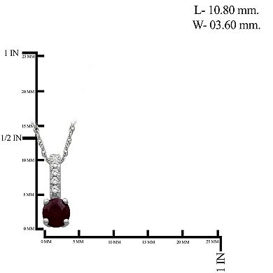 Jewelexcess 10k Gold Gemstone & Diamond Accent Drop Pendant Necklace