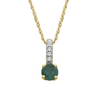 Jewelexcess 10k Gold Gemstone & Diamond Accent Drop Pendant Necklace