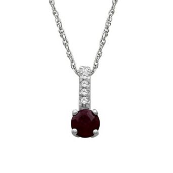 Jewelexcess 10k Gold Gemstone & Diamond Accent Drop Pendant Necklace