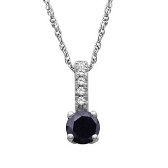 Jewelexcess 10k Gold Gemstone & Diamond Accent Drop Pendant Necklace