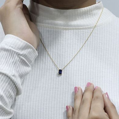 Jewelexcess Gold Over Sterling Silver Lab-Created Gemstone Pendant Necklace & Earrings Set