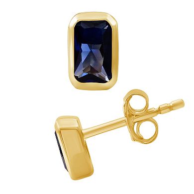 Jewelexcess Gold Over Sterling Silver Lab-Created Gemstone Pendant Necklace & Earrings Set