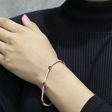 Jewelexcess Sterling Silver Lab-Created Stone Bracelet