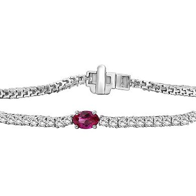 Jewelexcess Sterling Silver Lab-Created Stone Bracelet