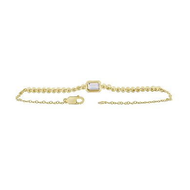 Jewelexcess Gold Tone Over Silver Lab-Created Gemstone & Lab-Created White Sapphire Bracelet