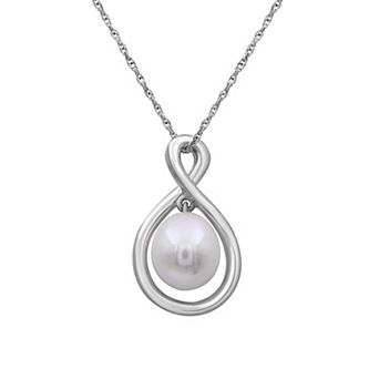 Jewelexcess Sterling Silver Freshwater Cultured Pearl Pendant Necklace