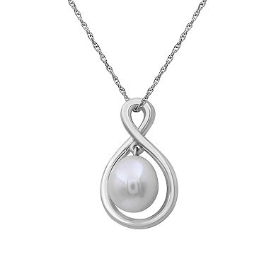 Jewelexcess Sterling Silver Freshwater Cultured Pearl Pendant Necklace