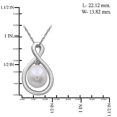 Jewelexcess Sterling Silver Freshwater Cultured Pearl Pendant Necklace