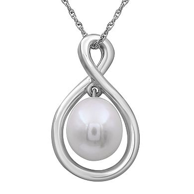 Jewelexcess Sterling Silver Freshwater Cultured Pearl Pendant Necklace
