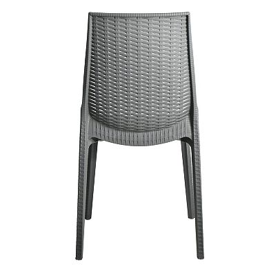 LeisureMod Kent Outdoor Dining Chair, Set of 4