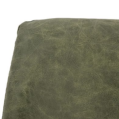 LeisureMod Markley Modern Leather Dining Chair With Gold Legs Set of 4