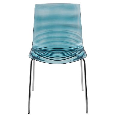 LeisureMod Astor Water Ripple Design Dining Chair Set of 2