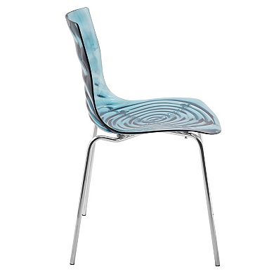 LeisureMod Astor Water Ripple Design Dining Chair Set of 2