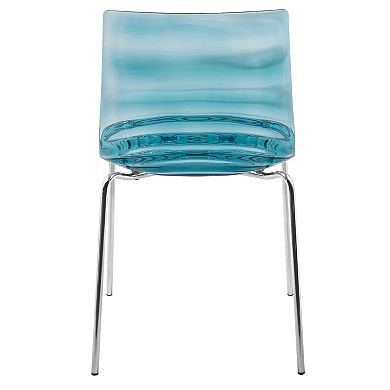 LeisureMod Astor Water Ripple Design Dining Chair Set of 2