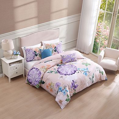 Bebejan Bright Bouquet 100% Cotton Sateen 5 Piece Reversible Comforter Set
