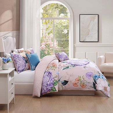 Bebejan Bright Bouquet 100% Cotton Sateen 5 Piece Reversible Comforter Set