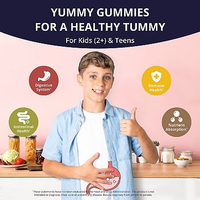NuBest Probiotic Gummies, 5 Billion CFUs Probiotics For Ages 2+, 60 Sugar-Free Gummies