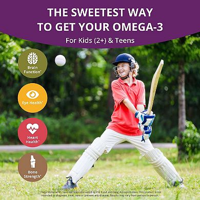 NuBest Omega-3 Gummies, with ALA from Flaxseed Oil, Supports Brain Function, Vision for Ages 2+, 60