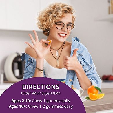 NuBest Omega-3 Gummies, with ALA from Flaxseed Oil, Supports Brain Function, Vision for Ages 2+, 60