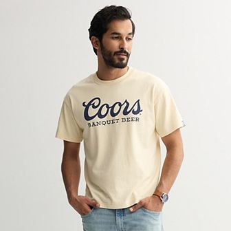 Men's Coors Banquet Beer A Hard Day's Work Deserves Boxy Graphic Tee