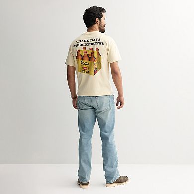 Men's Coors Banquet Beer A Hard Day's Work Deserves Boxy Graphic Tee