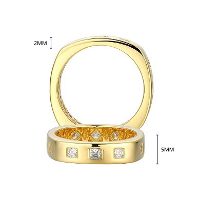 Classic Treasures Men's 18k Gold Over Silver Cubic Zirconia Band Ring