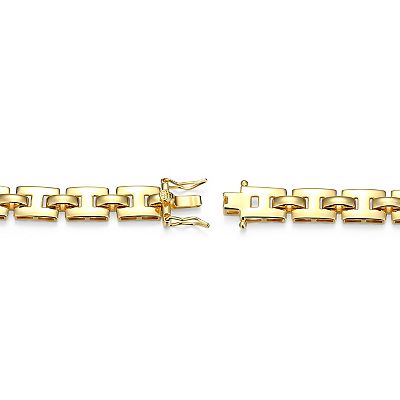 Classic Treasures Men's 18k Gold Over Silver Cubic Zirconia ID