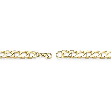 Classic Treasures Men's 18k Gold Over Silver Cubic Zirconia ID Link Bracelet